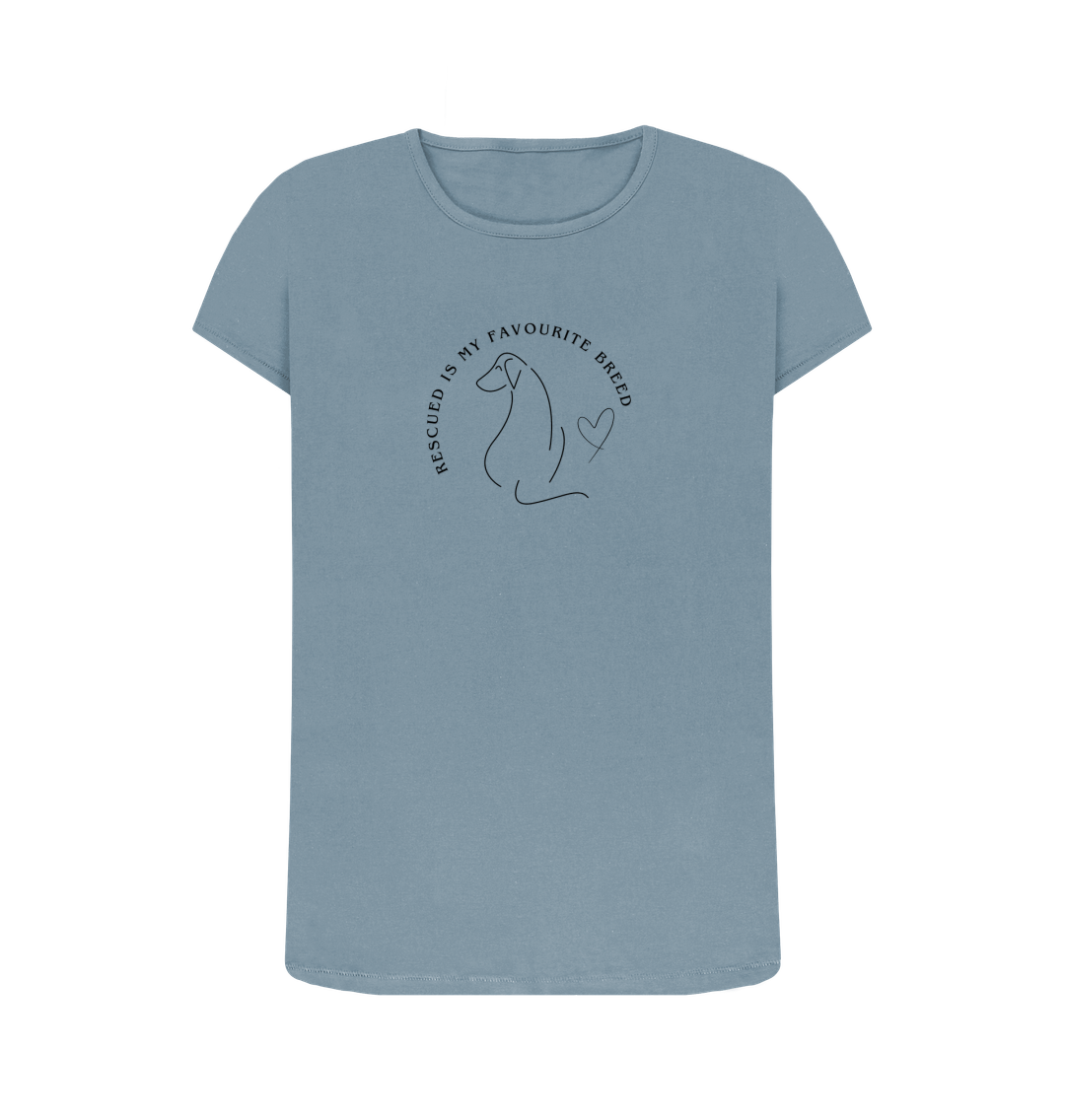 Stone Blue Rescued is my favourite breed - Women's T-Shirt