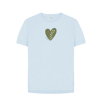 Load image into Gallery viewer, Sky Blue Women&#39;s relaxed fit t-shirt - paw prints on my heart