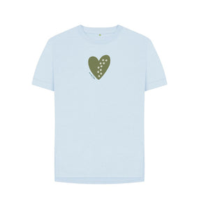 Sky Blue Women's relaxed fit t-shirt - paw prints on my heart