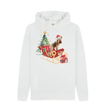 Load image into Gallery viewer, White Bertie&#39;s Christmas Sledge! Men&#39;s hoody (can be unisex!)