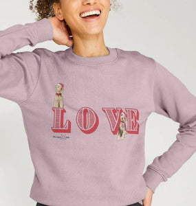 LOVE! Bob & Bertie's joyful women's Christmas sweatshirt