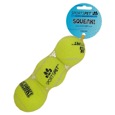 Sportspet Tennis Squeak 3 Pack