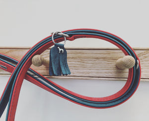 Hunter 'Lucca' Leather Leash - Red & Turquoise