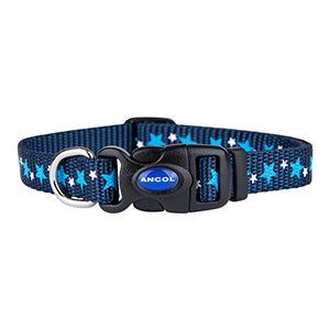 Puppy collar set - Blue stars