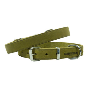 Soft Country Leather Collar - Green - Earthbound