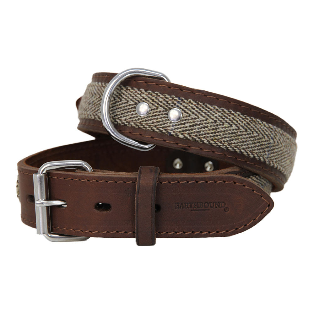 Earthbound Tweed Leather Collar - Beige