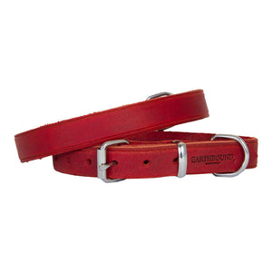 Soft Country Leather Collar - Red - Earthbound