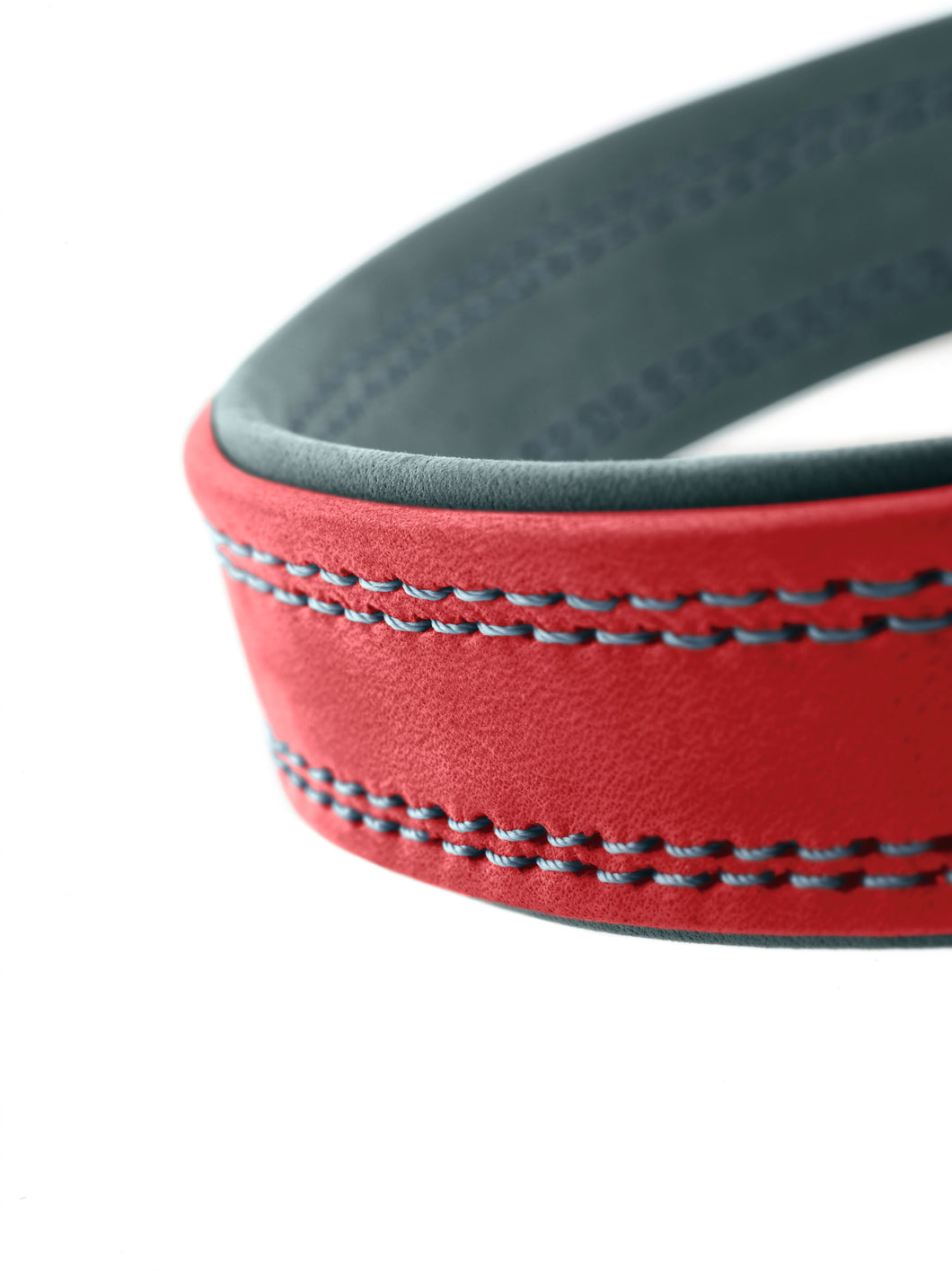 Hunter 'Lucca' Leather Leash - Red & Turquoise