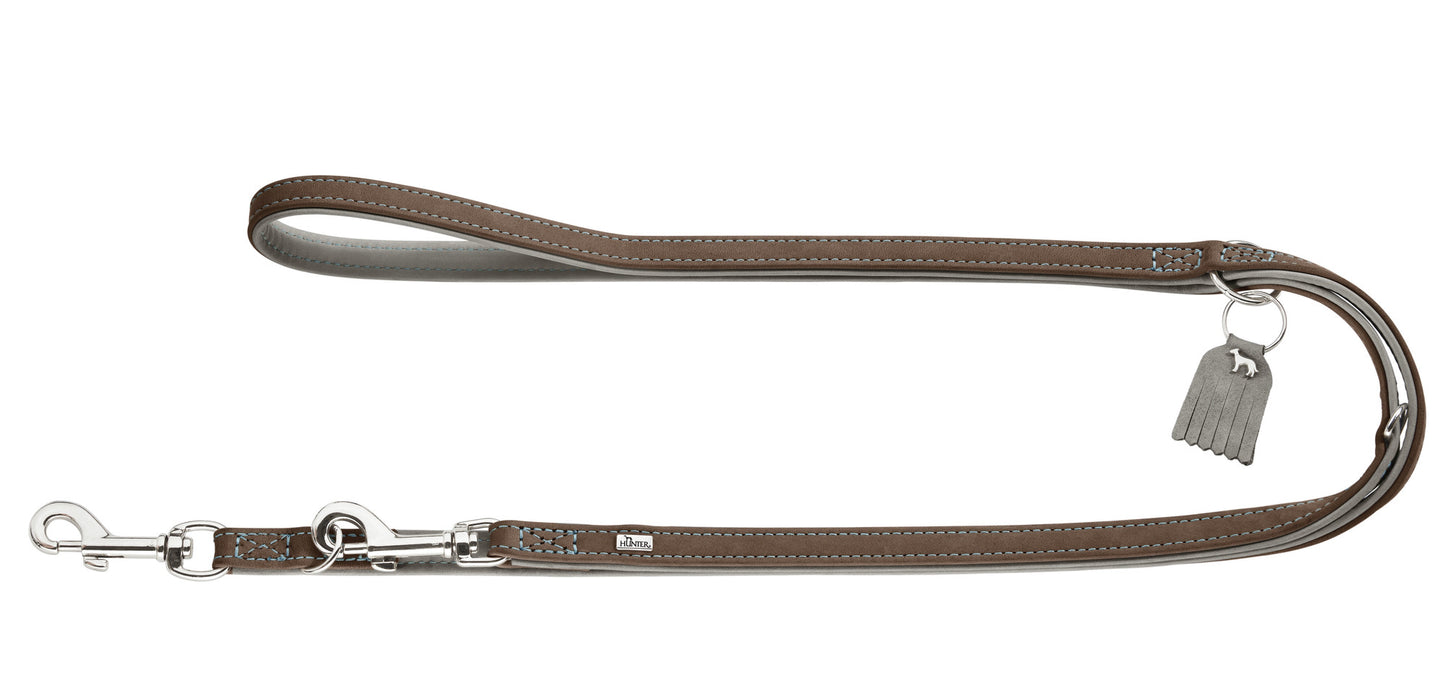 Hunter 'Lucca' Leather Leash - Walnut Grey