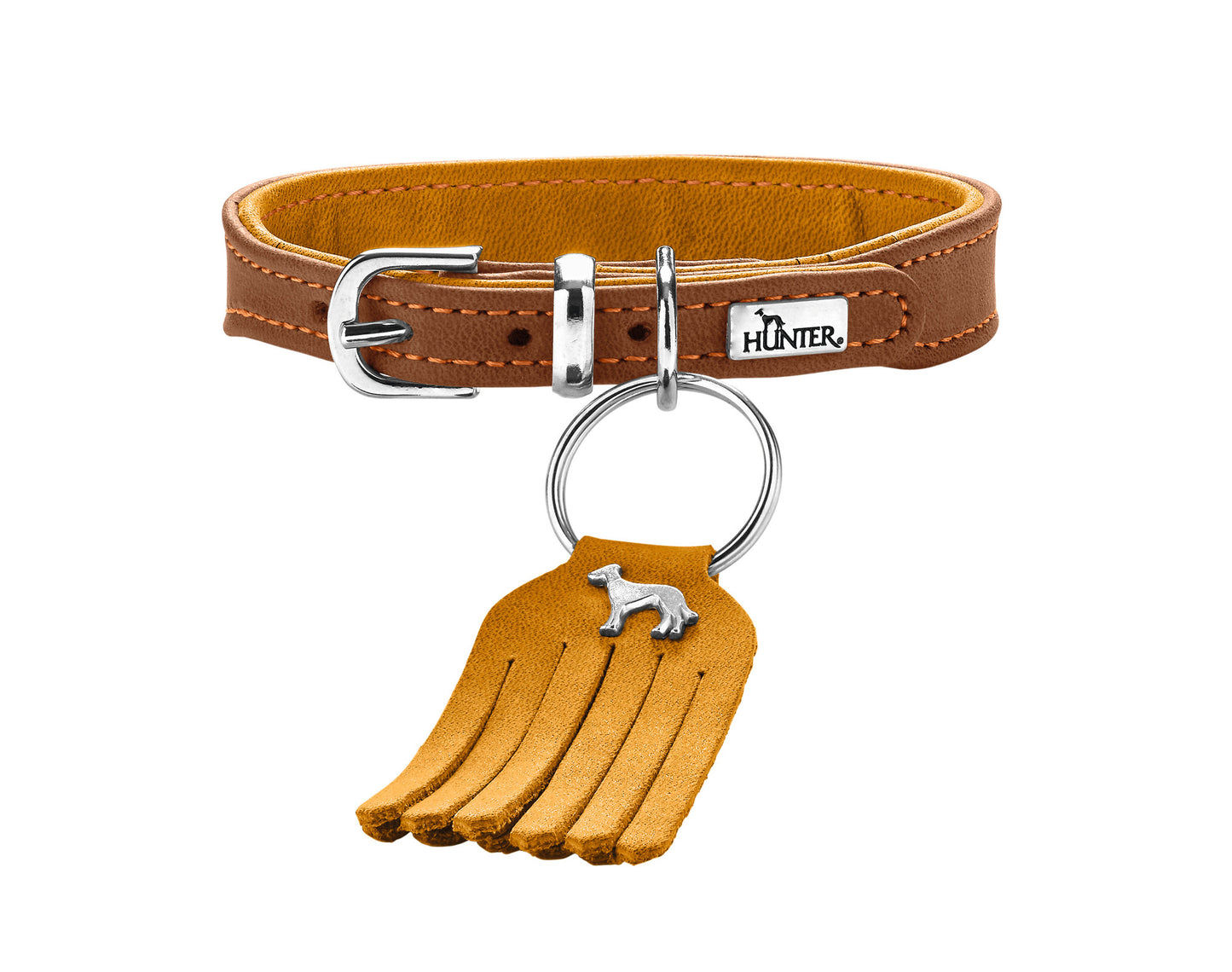 Hunter 'Lucca' Petit Leather Collar - Mustard