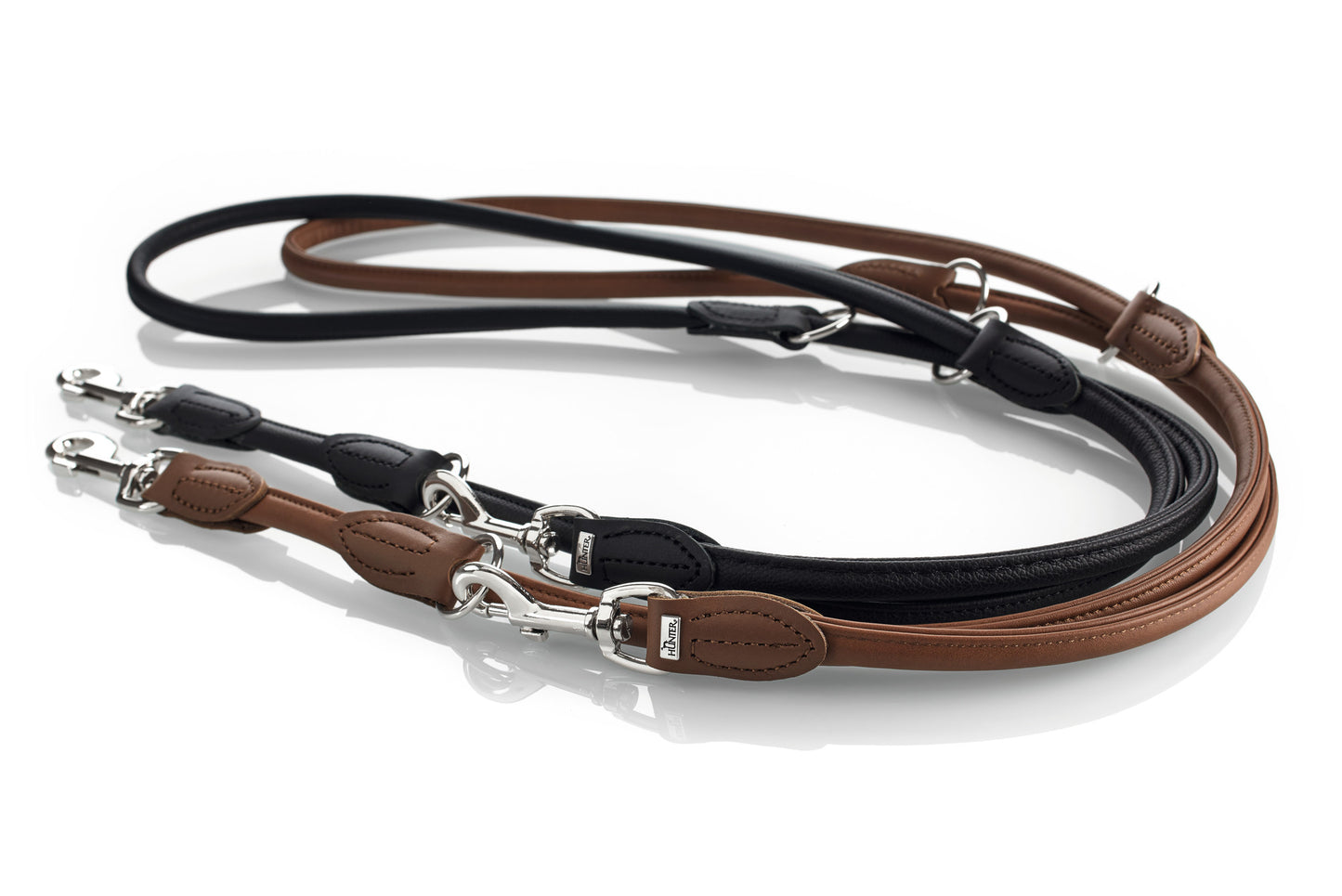 Round and Soft Leather Leash - Hunter