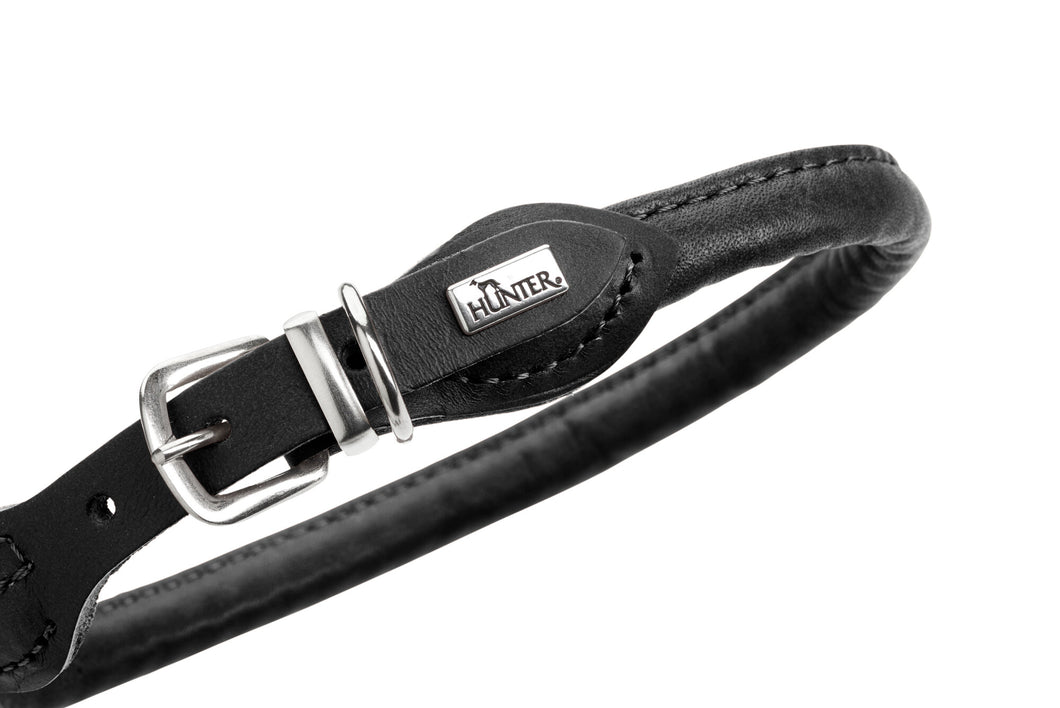 Round and Soft Leather Collar - Hunter