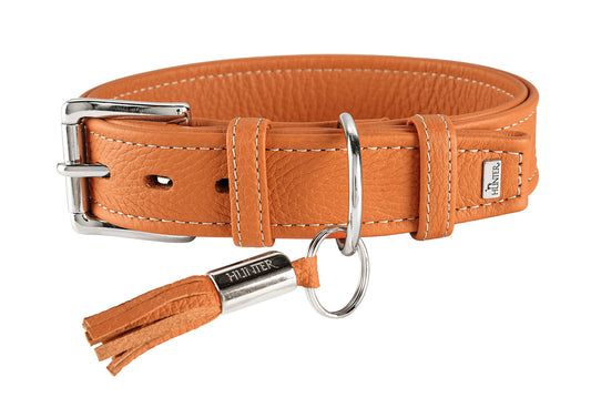 Hunter 'Cannes' Leather Collar - Orange