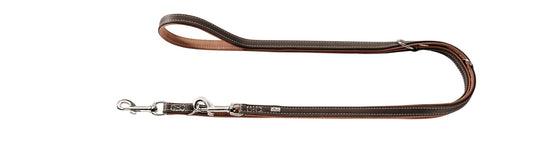 Hunter 'Porto' Leather Leash - Dark Brown/Cognac
