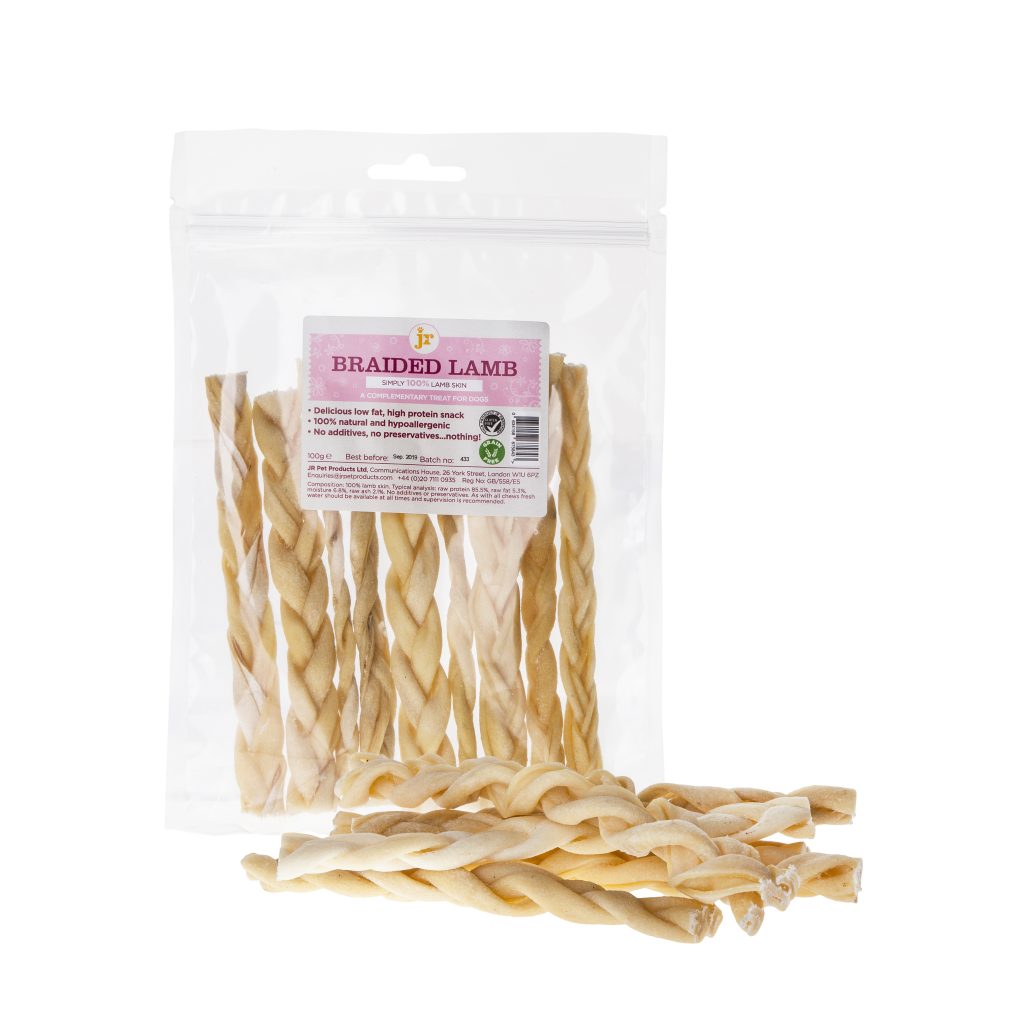 Braided Lamb Skin Chews - JR Pet
