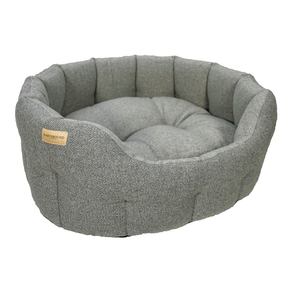 Earthbound Traditional Tweed Bed - Steel Grey