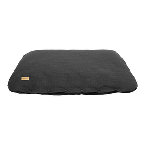Flat Cushion Weaved Bed - Charcoal