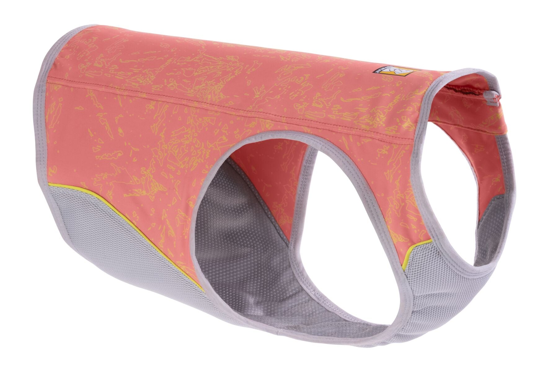 a salmon pink ruffwear cooling vest