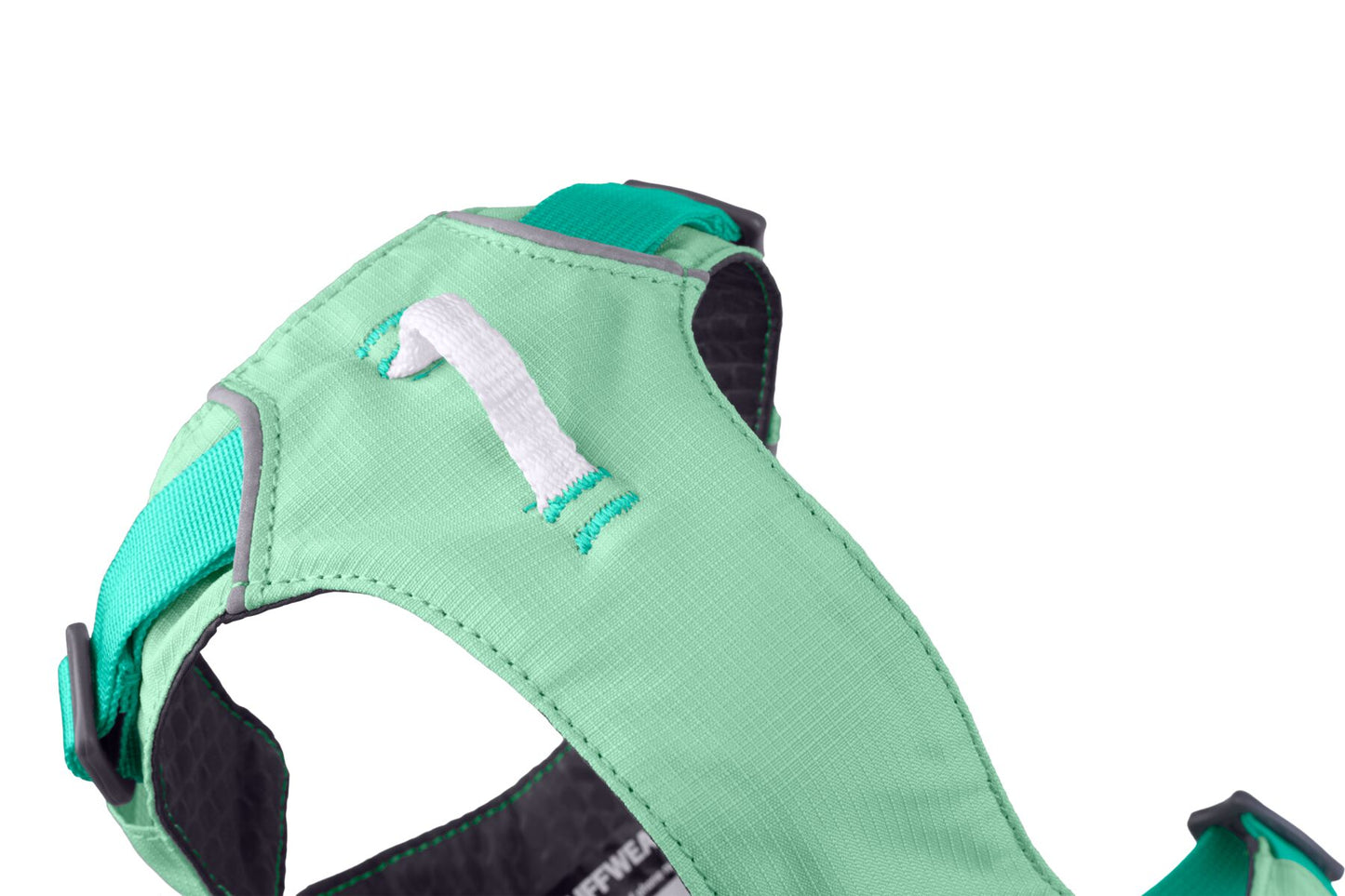 Ruffwear hi and light harness showing the chest attachment point