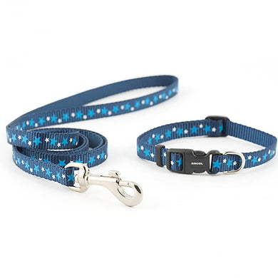 Puppy collar set - Blue stars