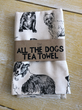 Load image into Gallery viewer, All The Dogs tea towel