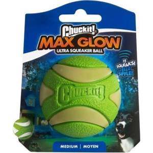Chuckit! Max Glow Ultra Squeaker Ball - Medium