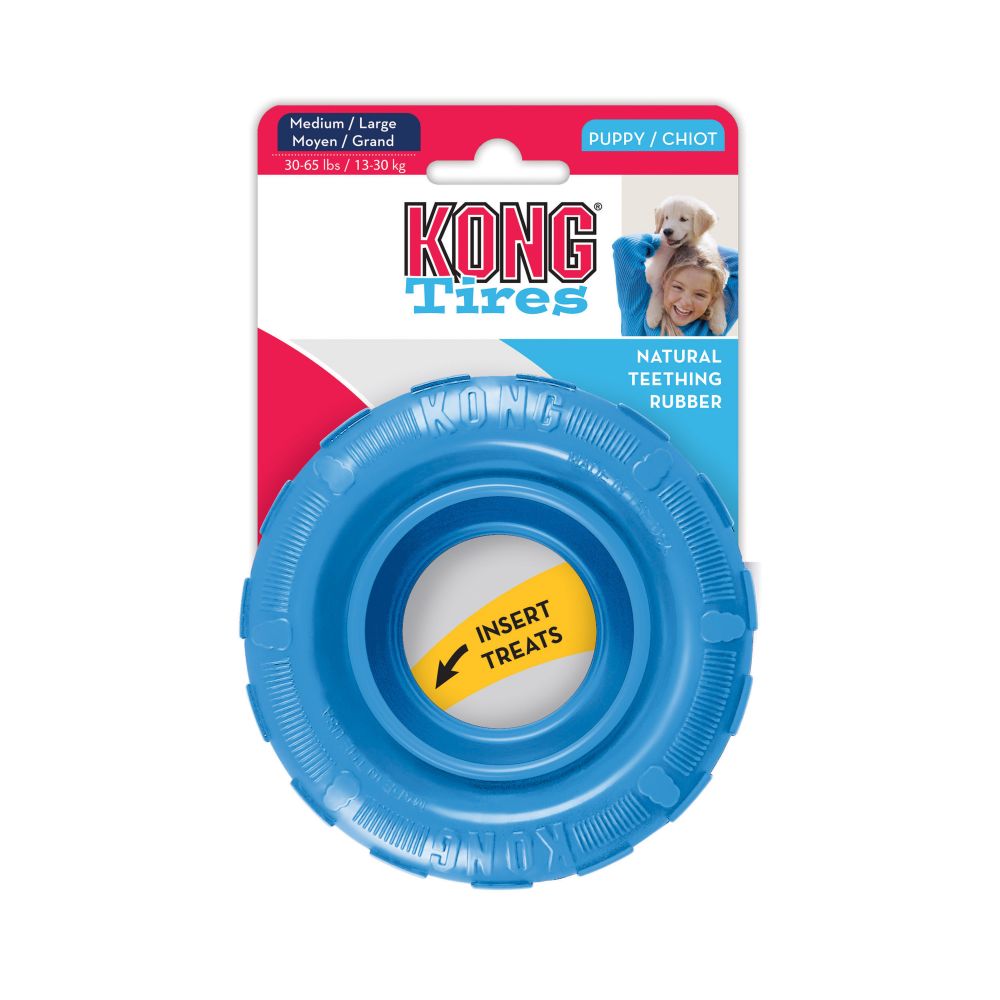 KONG Puppy Tyre Blue & Pink